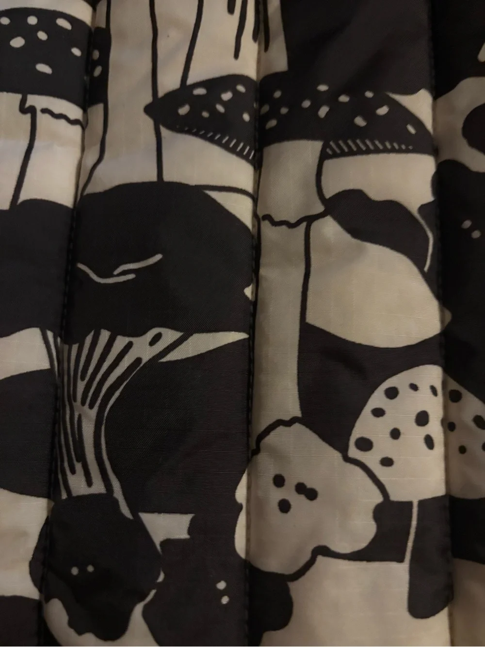 BAGGU Puffy Laptop Sleeve Black White Mushroom Print 14” Cottagecore